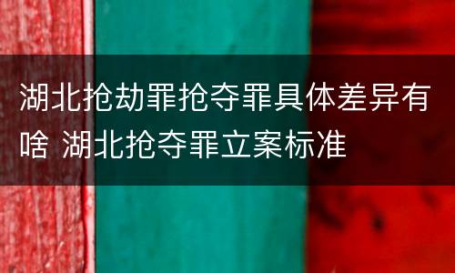 湖北抢劫罪抢夺罪具体差异有啥 湖北抢夺罪立案标准