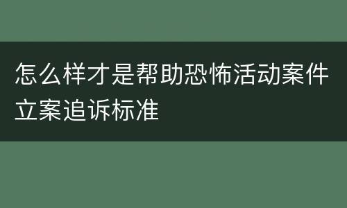 怎么样才是帮助恐怖活动案件立案追诉标准