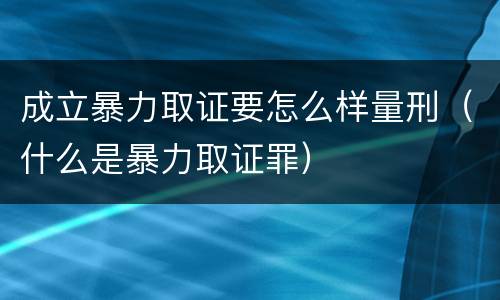 成立暴力取证要怎么样量刑（什么是暴力取证罪）