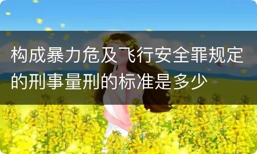 构成暴力危及飞行安全罪规定的刑事量刑的标准是多少