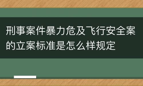 刑事案件暴力危及飞行安全案的立案标准是怎么样规定