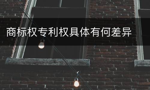 商标权专利权具体有何差异