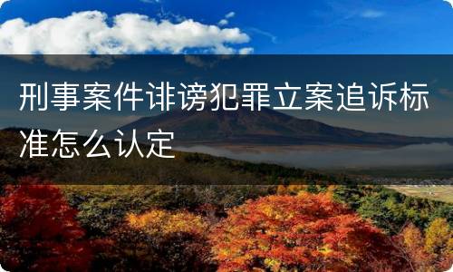 刑事案件诽谤犯罪立案追诉标准怎么认定