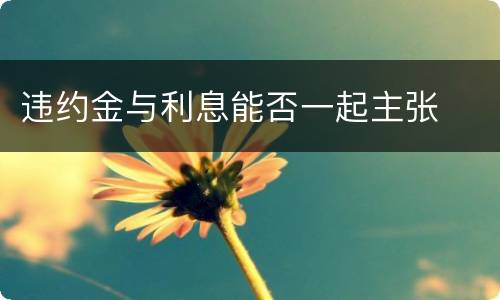 违约金与利息能否一起主张