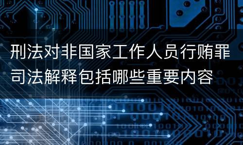 刑法对非国家工作人员行贿罪司法解释包括哪些重要内容