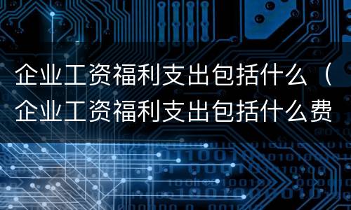 企业工资福利支出包括什么（企业工资福利支出包括什么费用）