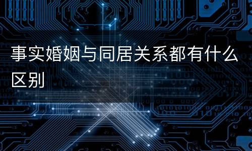 事实婚姻与同居关系都有什么区别