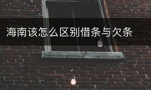 海南该怎么区别借条与欠条
