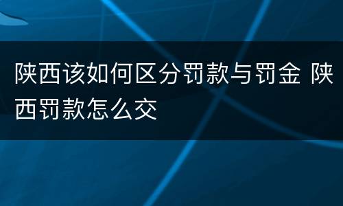 陕西该如何区分罚款与罚金 陕西罚款怎么交