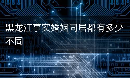 黑龙江事实婚姻同居都有多少不同