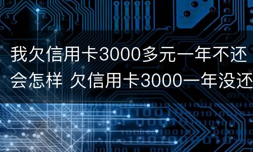 我欠信用卡3000多元一年不还会怎样 欠信用卡3000一年没还会怎么样