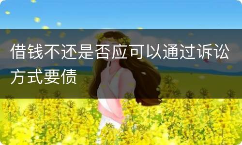 借钱不还是否应可以通过诉讼方式要债