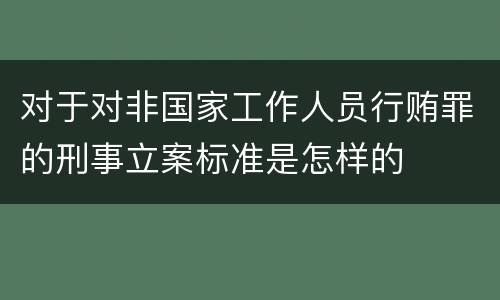 对于对非国家工作人员行贿罪的刑事立案标准是怎样的