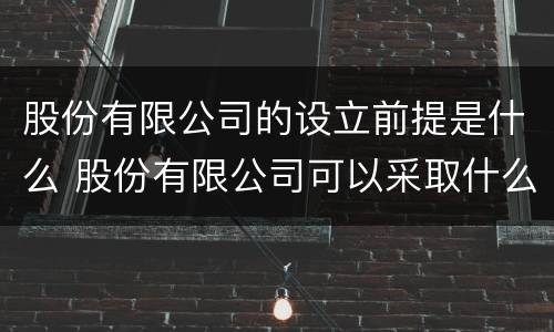 股份有限公司的设立前提是什么 股份有限公司可以采取什么设立方式?各自的含义是什么?