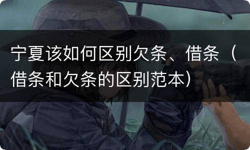 宁夏该如何区别欠条、借条（借条和欠条的区别范本）