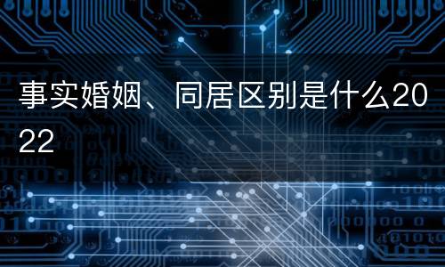 事实婚姻、同居区别是什么2022
