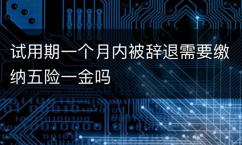 试用期一个月内被辞退需要缴纳五险一金吗