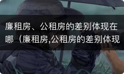 廉租房、公租房的差别体现在哪（廉租房,公租房的差别体现在哪里）