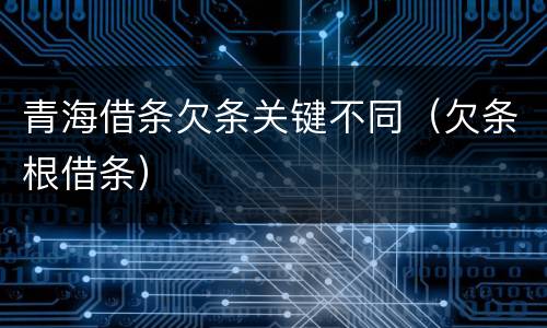 青海借条欠条关键不同（欠条根借条）