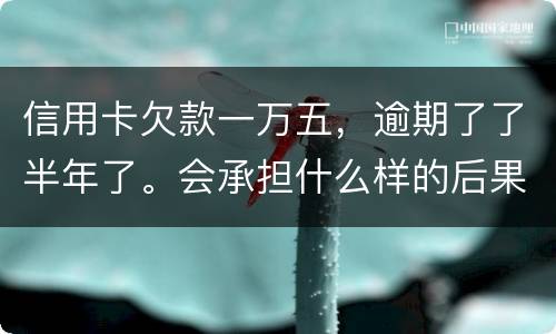 信用卡欠款一万五，逾期了了半年了。会承担什么样的后果