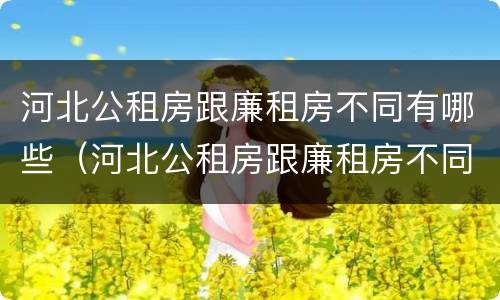 河北公租房跟廉租房不同有哪些（河北公租房跟廉租房不同有哪些条件）