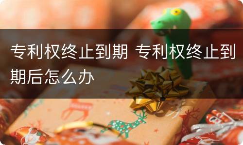 专利权终止到期 专利权终止到期后怎么办