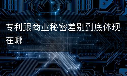 专利跟商业秘密差别到底体现在哪