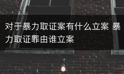 对于暴力取证案有什么立案 暴力取证罪由谁立案