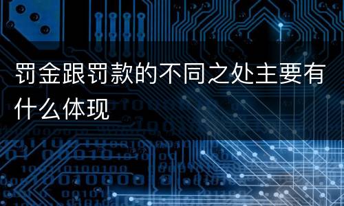 罚金跟罚款的不同之处主要有什么体现