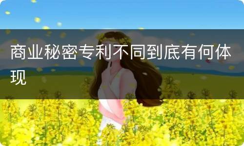 商业秘密专利不同到底有何体现