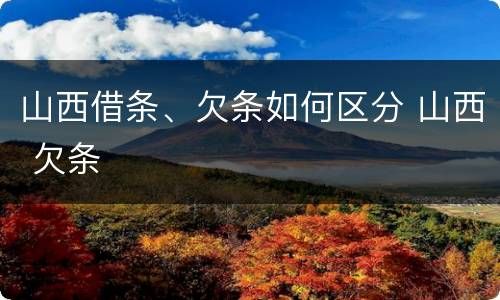 山西借条、欠条如何区分 山西 欠条