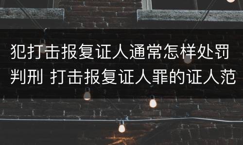 犯打击报复证人通常怎样处罚判刑 打击报复证人罪的证人范围
