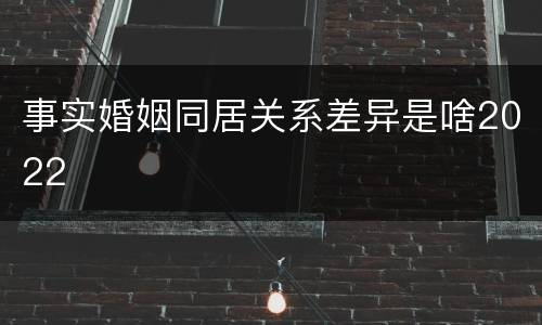 事实婚姻同居关系差异是啥2022