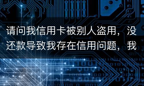 请问我信用卡被别人盗用，没还款导致我存在信用问题，我该怎么办