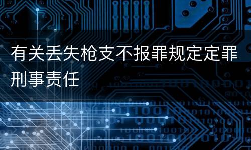 有关丢失枪支不报罪规定定罪刑事责任