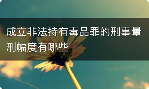 成立非法持有毒品罪的刑事量刑幅度有哪些