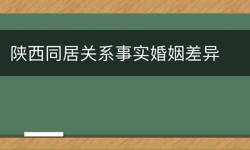 陕西同居关系事实婚姻差异