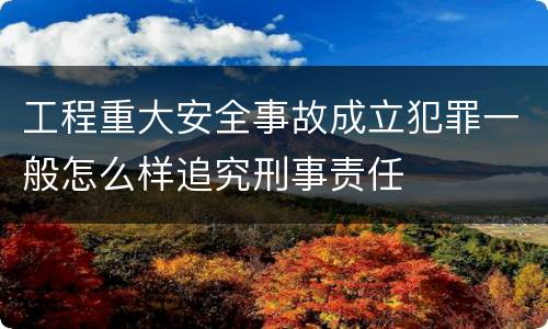 工程重大安全事故成立犯罪一般怎么样追究刑事责任