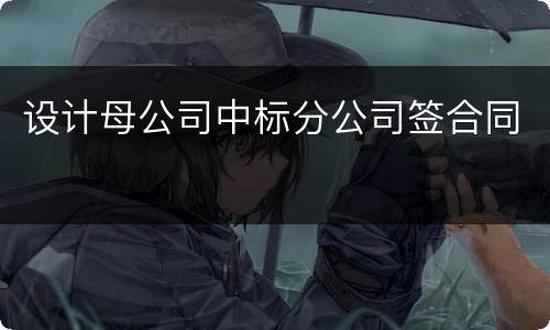 设计母公司中标分公司签合同