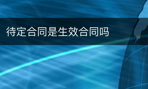 待定合同是生效合同吗