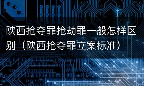 陕西抢夺罪抢劫罪一般怎样区别（陕西抢夺罪立案标准）