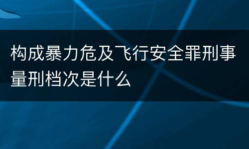 构成暴力危及飞行安全罪刑事量刑档次是什么