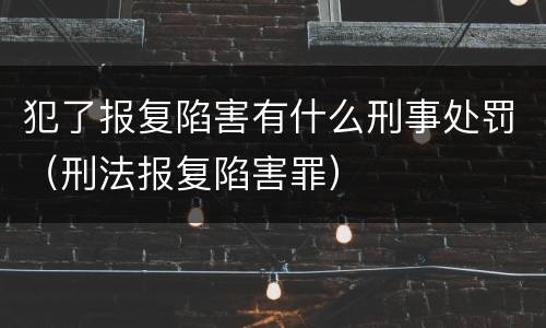 犯了报复陷害有什么刑事处罚（刑法报复陷害罪）