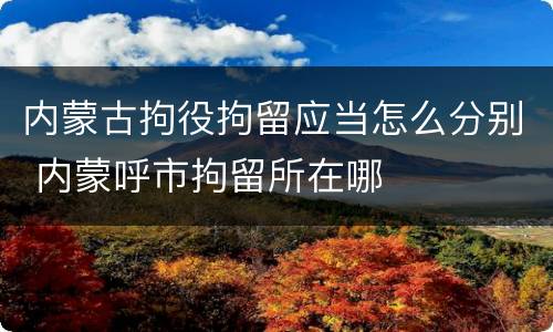 内蒙古拘役拘留应当怎么分别 内蒙呼市拘留所在哪