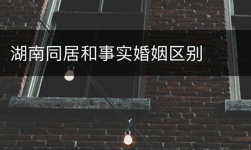 湖南同居和事实婚姻区别
