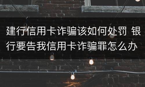 建行信用卡诈骗该如何处罚 银行要告我信用卡诈骗罪怎么办