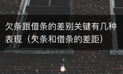 欠条跟借条的差别关键有几种表现（欠条和借条的差距）