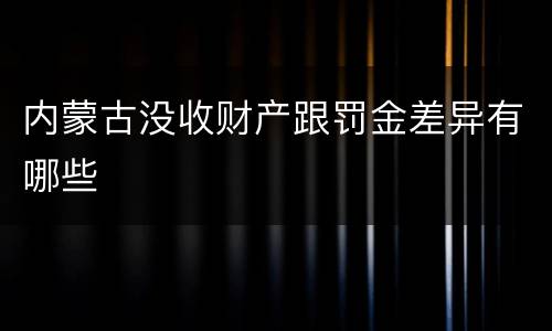 内蒙古没收财产跟罚金差异有哪些