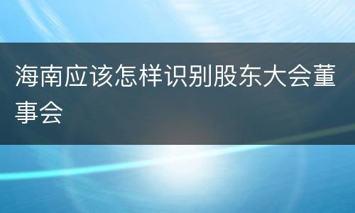 海南应该怎样识别股东大会董事会
