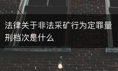 法律关于非法采矿行为定罪量刑档次是什么